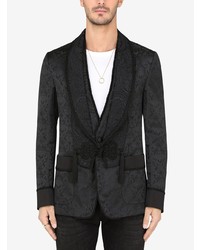 Blazer en brocart imprimé noir Dolce & Gabbana