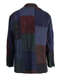 Blazer en coton à patchwork bleu marine Engineered Garments