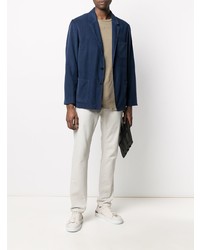 Blazer en coton bleu marine Boglioli