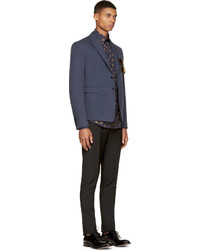 Blazer en coton bleu marine Dolce & Gabbana