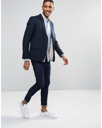 Blazer en coton bleu marine Farah