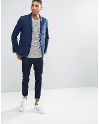 Blazer en coton bleu marine Farah