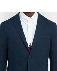 Blazer en coton bleu marine