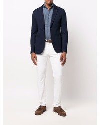 Blazer en coton bleu marine Tagliatore