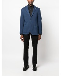 Blazer en coton bleu marine Luigi Bianchi Mantova