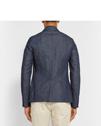 Blazer en coton bleu marine Gucci