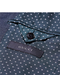 Blazer en coton bleu marine Gucci