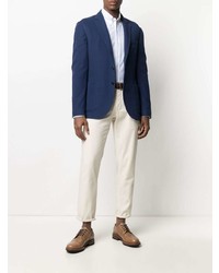 Blazer en coton bleu marine Brunello Cucinelli