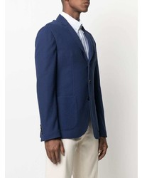 Blazer en coton bleu marine Brunello Cucinelli