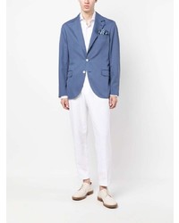 Blazer en coton bleu Brunello Cucinelli