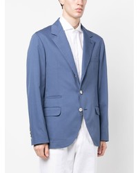 Blazer en coton bleu Brunello Cucinelli