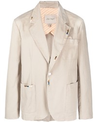 Blazer en coton brodé beige