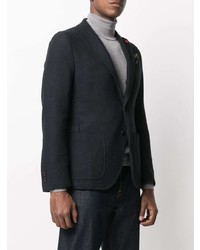 Blazer en coton en pied-de-poule bleu marine Manuel Ritz