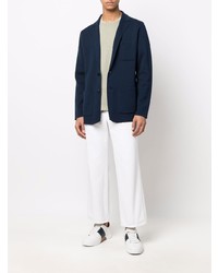 Blazer en coton en tricot bleu marine Boglioli