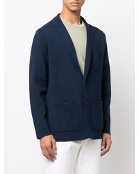 Blazer en coton en tricot bleu marine Boglioli