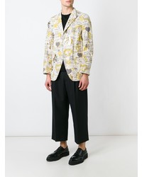 Blazer en coton imprimé beige Comme Des Garçons Vintage