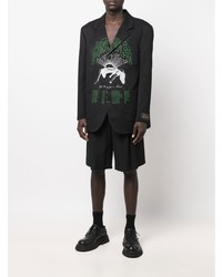 Blazer en coton imprimé noir Raf Simons