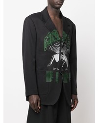 Blazer en coton imprimé noir Raf Simons