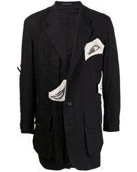 Blazer en coton imprimé noir Yohji Yamamoto