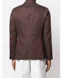 Blazer en coton marron foncé Tagliatore