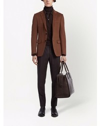 Blazer en coton marron Ermenegildo Zegna