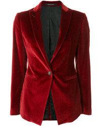 Blazer en coton texturé bordeaux