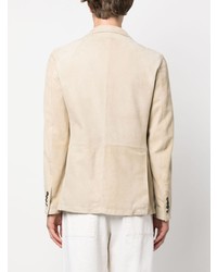 Blazer en cuir beige Tagliatore