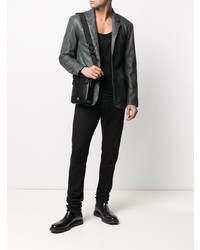 Blazer en cuir gris foncé Zadig & Voltaire