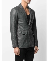 Blazer en cuir gris foncé Zadig & Voltaire