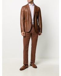 Blazer en cuir marron Tagliatore