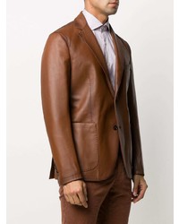 Blazer en cuir marron Tagliatore