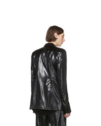 Blazer en cuir noir Rick Owens