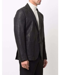 Blazer en cuir noir Tagliatore