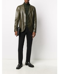 Blazer en cuir olive Desa 1972