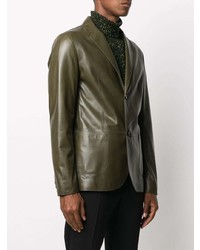 Blazer en cuir olive Desa 1972