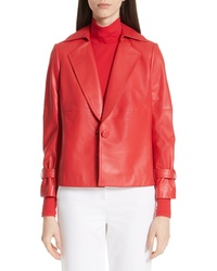 Blazer en cuir rouge