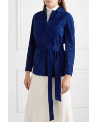 Blazer en daim bleu marine Akris