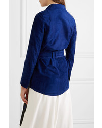 Blazer en daim bleu marine Akris