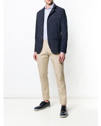 Blazer en daim bleu marine Eleventy