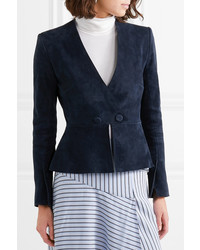 Blazer en daim bleu marine Adam Lippes