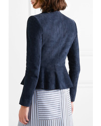 Blazer en daim bleu marine Adam Lippes