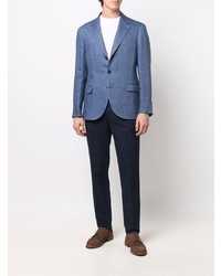 Blazer en denim bleu clair Brunello Cucinelli