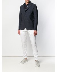 Blazer en denim bleu marine Herno