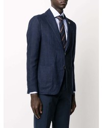 Blazer en denim bleu marine Lardini