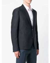 Blazer en laine à carreaux bleu marine PS Paul Smith