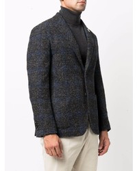 Blazer en laine à carreaux gris foncé Lardini