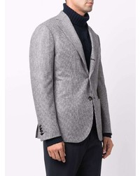 Blazer en laine à carreaux gris Barba