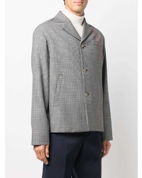 Blazer en laine à carreaux gris Marni