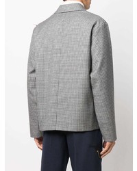 Blazer en laine à carreaux gris Marni