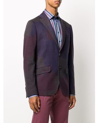 Blazer en laine à carreaux multicolore Etro